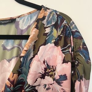 Zara XL Cut Out Floral Jumpsuit